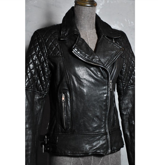 AllSaints Quilted Leather Biker Jacket 騎士菱格紋皮衣夾克