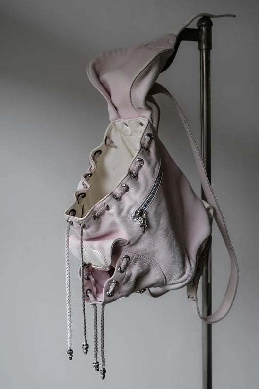 Chrome Hearts Mini Leather Backpack. White dyed.