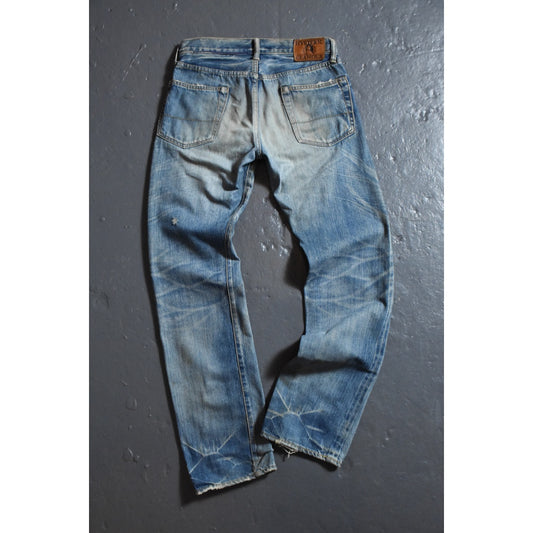 Hysteric Glamour Vintage Selvedge Jeans 日本搖滾設計師品牌 刷色破壞 赤耳丹寧牛仔褲 日本製