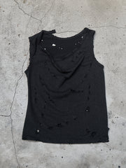 Y's Distressed Vest 山本耀司支線 黑色破壞背心