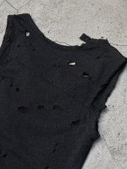 Y's Distressed Vest 山本耀司支線 黑色破壞背心
