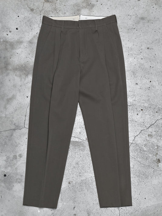 SSStein Gray Pleated Slacks 日本極簡設計品牌 灰棕羊毛雙打褶西裝褲