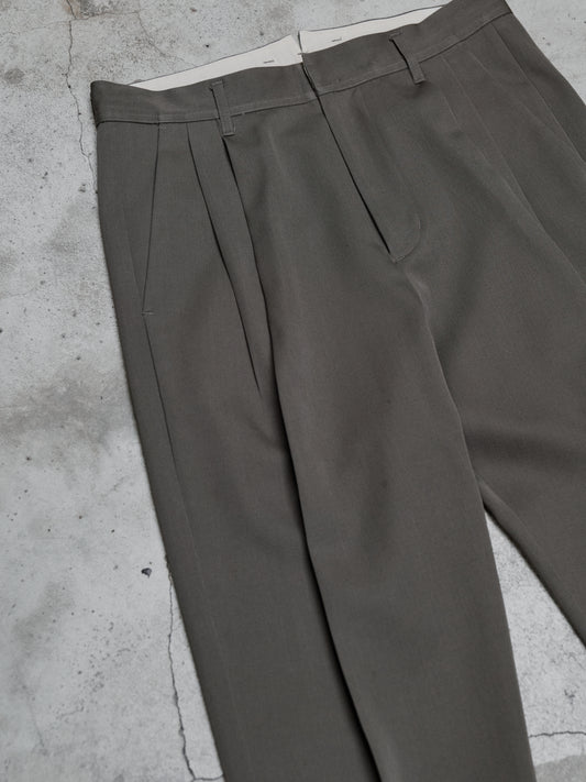 SSStein Gray Pleated Slacks 日本極簡設計品牌 灰棕羊毛雙打褶西裝褲