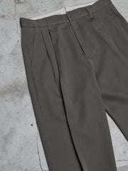 SSStein Gray Pleated Slacks 日本極簡設計品牌 灰棕羊毛雙打褶西裝褲