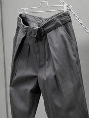 SSStein DOUBLE WAIST WIDE TROUSERS 日本極簡設計品牌 褲頭反折雙打褶立體剪裁錐形褲