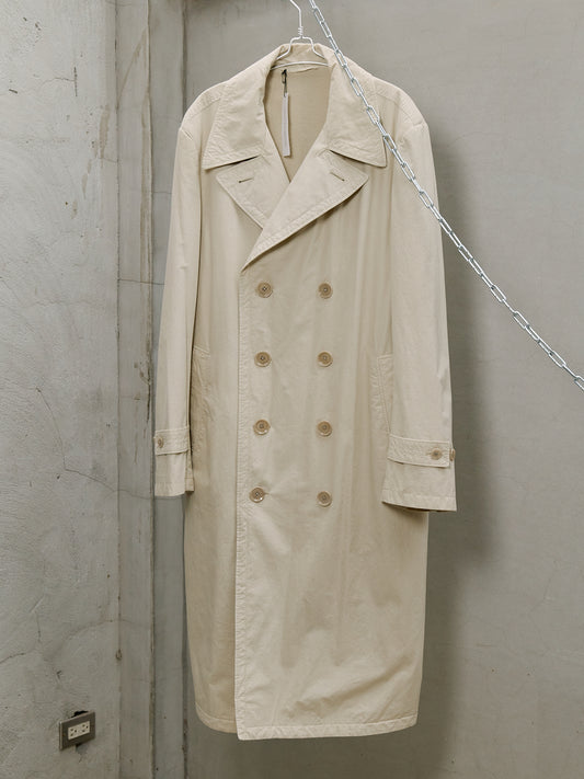LEMAIRE Lapel WideStyle Long Trench Coat 法國簡約品牌 雙排釦闊形棉質大衣附腰帶