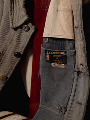 1930s–1940s A. Dumont-Durville French Quillé Cotton Hunting Jacket with Animal Buttons.