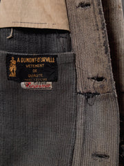 1930s–1940s A. Dumont-Durville French Quillé Cotton Hunting Jacket with Animal Buttons.