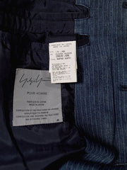 Yohji Yamamoto Pour Homme Indigo-dyed Striped Linen Suit Jacket