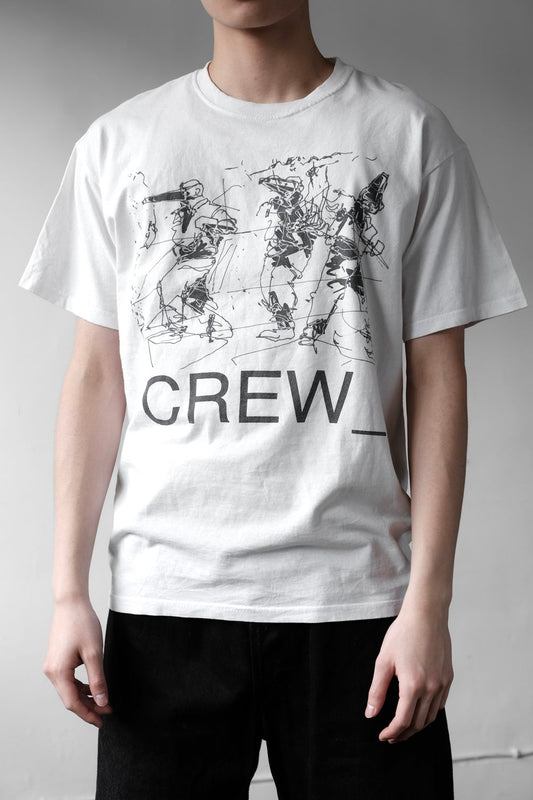 Vintage "CREW" Tee Retro hand-painted line print short T