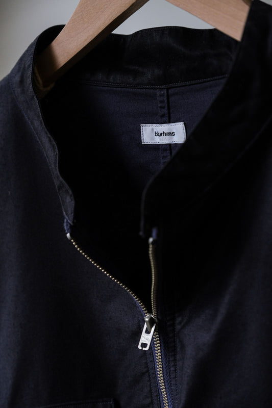 blurhms 17FW Pullover Zip Shirt 日本設計師品牌 半拉鍊套頭襯衫 暗藍色 日本製