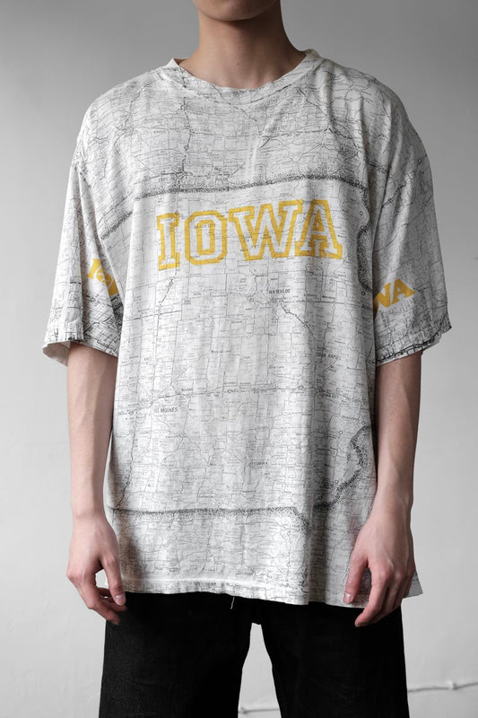 90's Vintage "IOWA" Map Full Print Tee Single Stitch