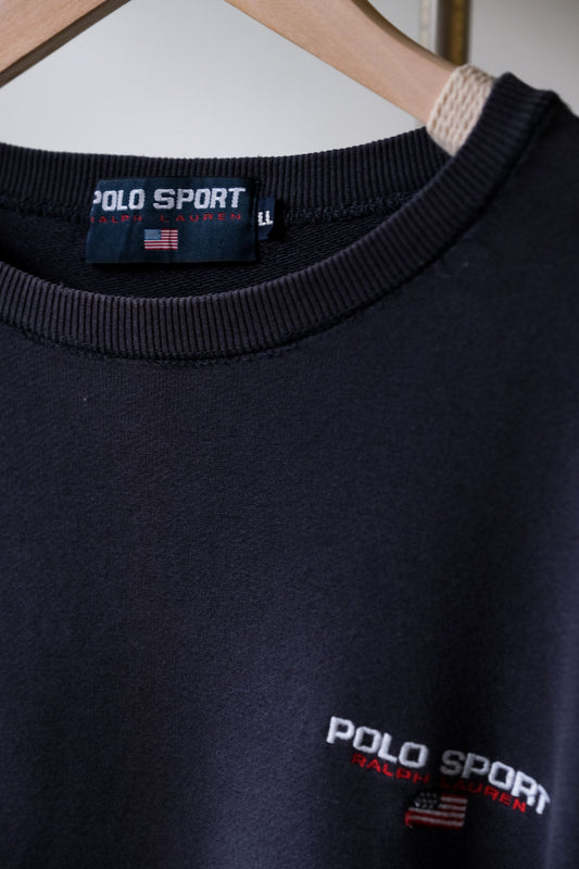 Polo Sport Vintage Sweatshirt Navy 古著刺繡Logo衛衣