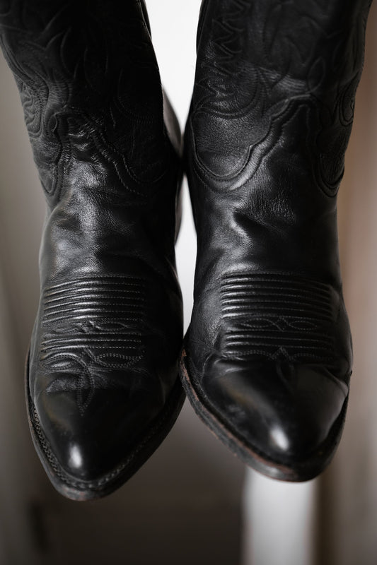 ”Tony Lama” Leather Cowboy Western Boots 復古雕花牛仔西部靴