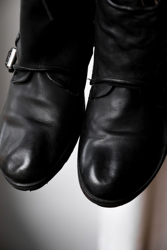 A.S.98 Clash Leather Ankle Boots 義大利製鞋品牌 皮帶拉鏈機車靴
