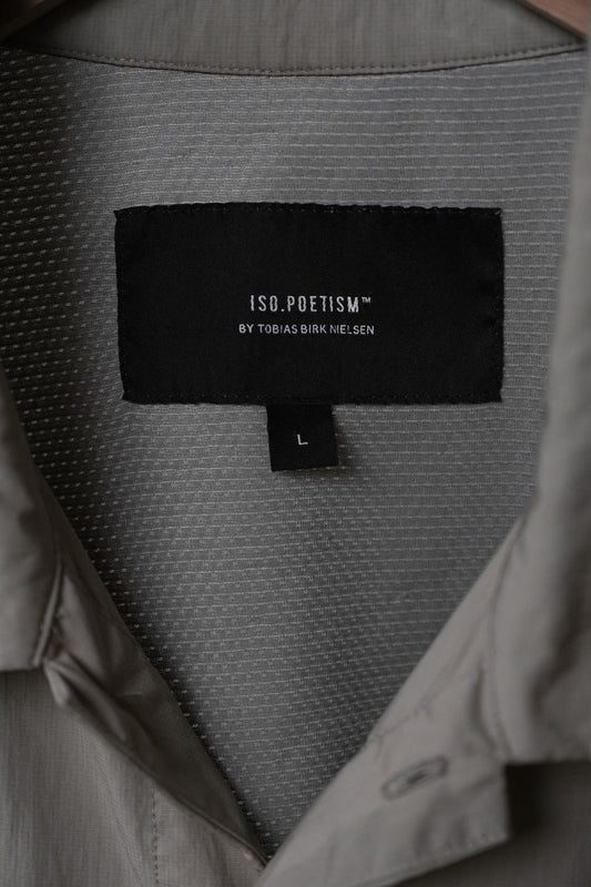 ISO. POETISM Anzin Box Chest Pocket&nbsp; Tech Shirt 丹麥設計師品牌 異材質拼接機能襯衫