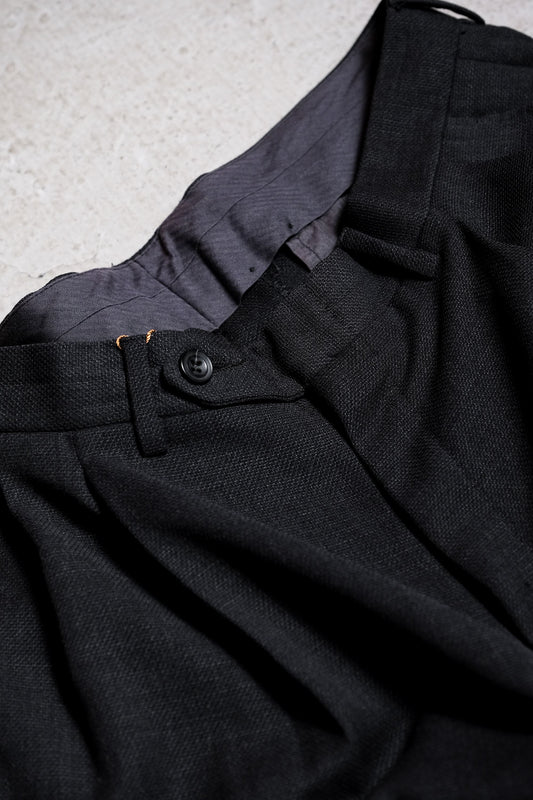 Vintage “CANALI” Dark Grey Wool Tuck Pants 古著 深灰羊毛打褶寬褲 義大利製