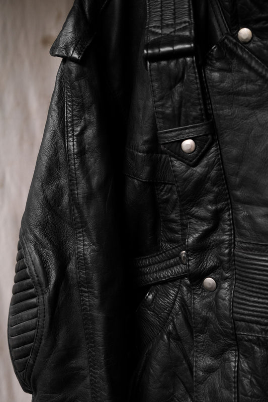 Vintage Leather Moto Biker Jacket 古著真皮摩托車騎行皮衣夾克