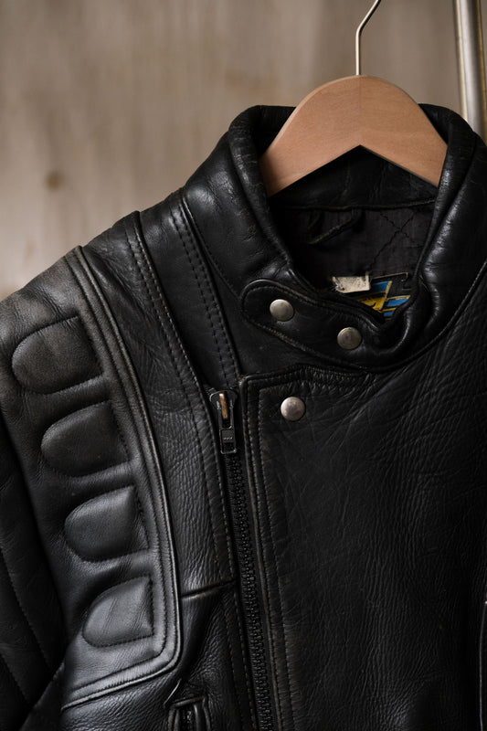 ”AKITO MERCURY PLUS” Vintage Leather Moto Biker Jacket 古著真皮摩托車騎行皮衣夾克