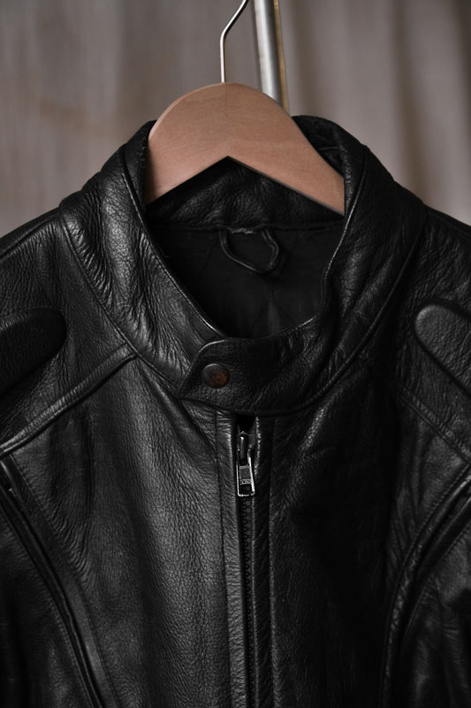 ”motorrad” Vintage Leather Racing Jacket 復古賽車皮衣夾克 全黑