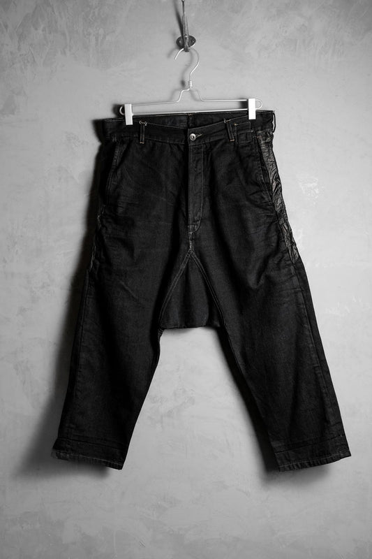 Rick Owens DRKSHDW Lamb Leather Patch Cropped Jeans