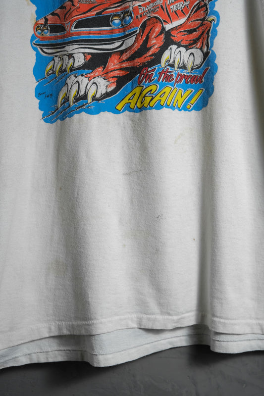 90’s Vintage Arnie Beswick Tamelesd Tiger Tee 賽車T  Made in USA  Single Stitch