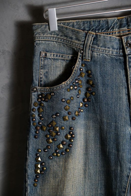 TETE HOMME 00’s Studded Jean 早期日牌 卯釘水洗牛仔褲