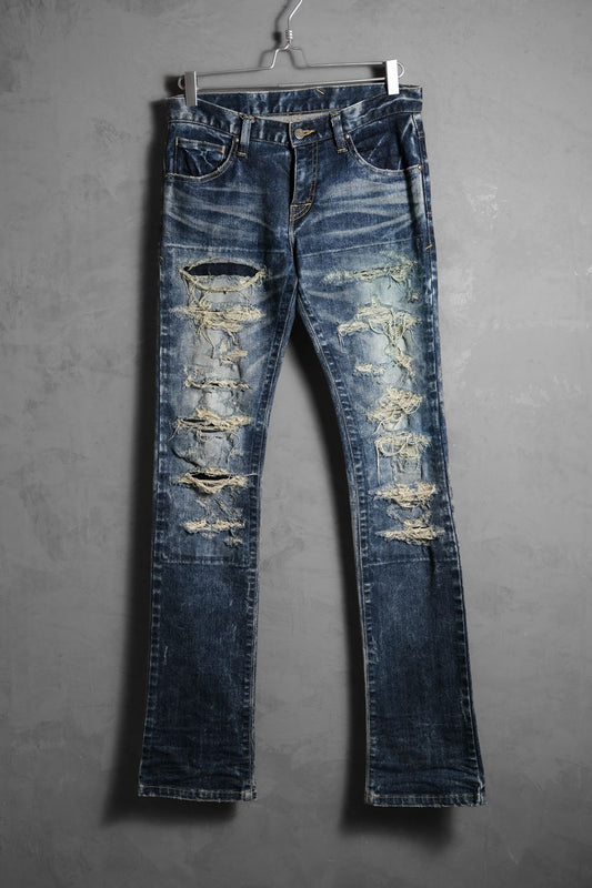 Tornado Mart 2000’s Distressed Bootcut Slim Jeans 日本設計師品牌 窄管破壞牛仔喇叭褲 日本製