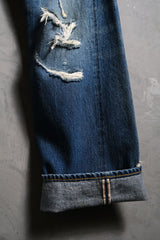 Levi's Vintage Clothing LVC 55501XX Big E Selvedge Denim Jeans Replica Washed Damaged Selvedge Denim Jeans
