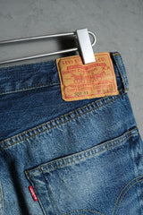 Levi's Vintage Clothing LVC 55501XX Big E Selvedge Denim Jeans Replica Washed Damaged Selvedge Denim Jeans