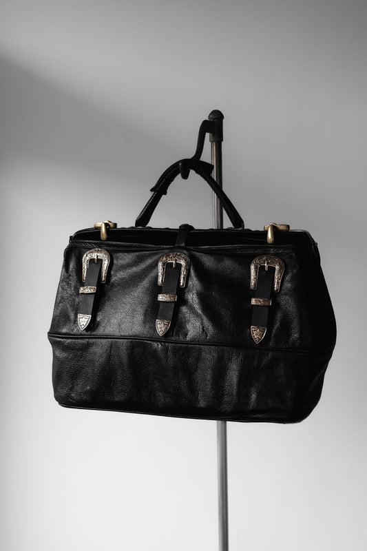 Vintage Buckle Belt Leather Doctor Bag Handbag 復古皮帶頭裝飾皮革手提醫生包