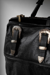 Vintage Buckle Belt Leather Doctor Bag Handbag 復古皮帶頭裝飾皮革手提醫生包
