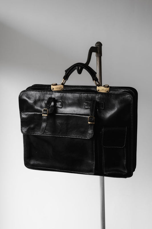 The Bridge Vintage Leather Briefcase Handbag 義大利皮件老牌 皮革手提公事包