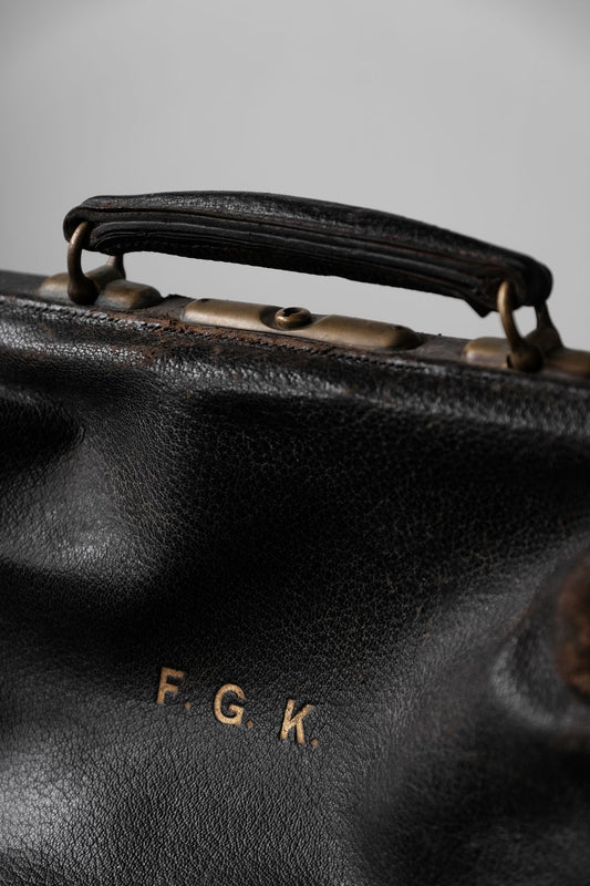 Vintage Leather Doctor Bag Handbag 古董皮革手提醫生包