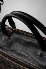 Jas-M.B. Leather Shoulder Bag riri Zipper英國手工製皮革包袋品牌 爆裂紋皮革拉鏈手提/側背包