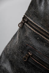Jas-M.B. Leather Shoulder Bag riri Zipper英國手工製皮革包袋品牌 爆裂紋皮革拉鏈手提/側背包