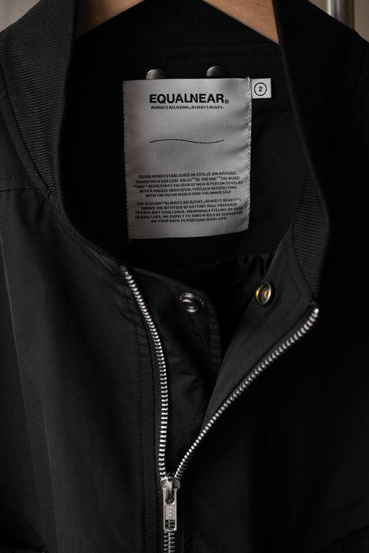 EQUALNEAR Streamlined Bomber Jacket台灣設計師品牌 抽皺彎刀袖飛行夾克