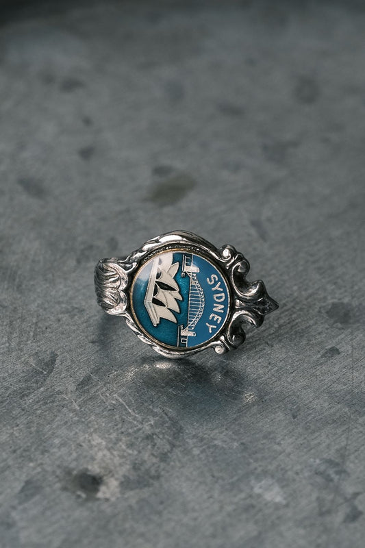 Sydney, Australia C.1960~1980's Souvenir Spoon Ring Australian Sydney commemorative spoon handmade ring