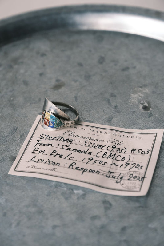 CANADA (BMCO) C.1950~1970's Sterling 925 Silver Souvenir Spoon Ring Canadian sterling silver spoon handmade ring