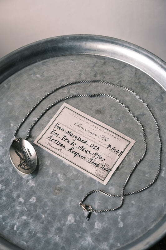 Maryland, USA C.1960~1970's Souvenir Spoon Necklace Maryland Memorial Spoon Necklace