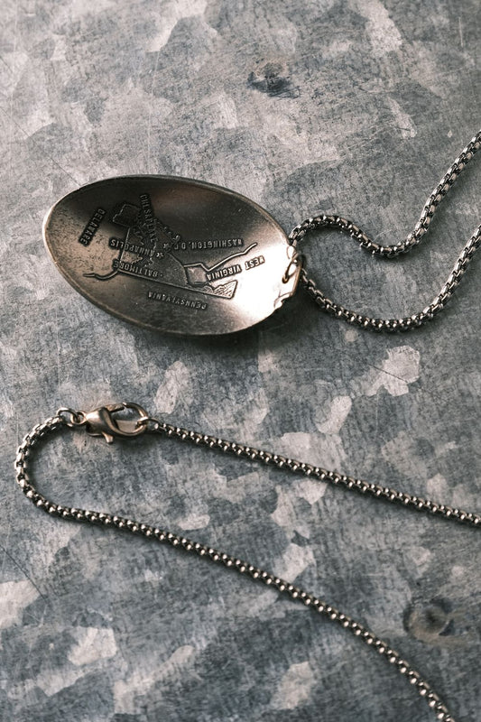 Maryland, USA C.1960~1970's Souvenir Spoon Necklace Maryland Memorial Spoon Necklace