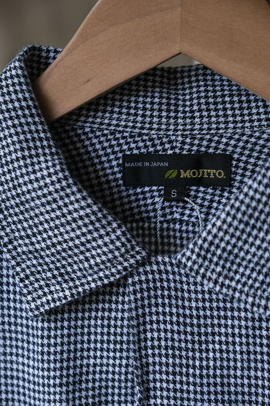 Remake “MOJITO” Houndstooth Cropped Shirt 改製短版不收邊千鳥格襯衫