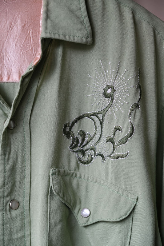 Vintage Rayon Embroidered Western Shirt 古著嫘縈刺繡西部襯衫