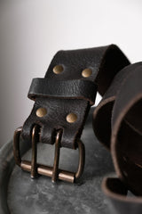 Vintage Leather Belt 復古雙排孔洞 皮革腰帶
