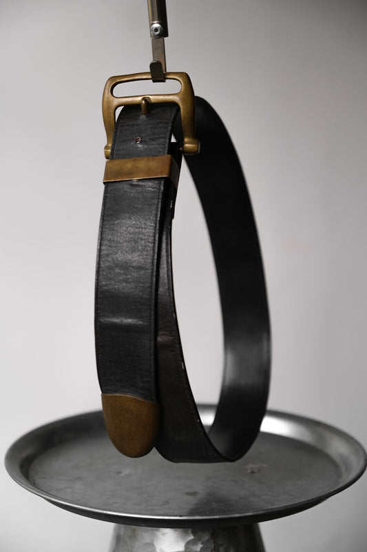 Vintage Brass Buckle Leather Belt Vintage Brass Buckle Leather Belt