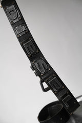 DIESEL 2000's Studded Leather Belt Metal Logo Inlaid Belt