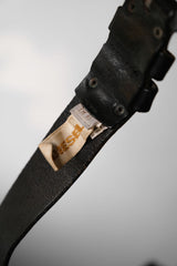 DIESEL 2000's Studded Leather Belt Metal Logo Inlaid Belt