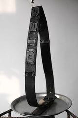 DIESEL 2000's Studded Leather Belt Metal Logo Inlaid Belt