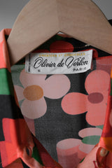 1970’s “Olivier de Verlon” Vintage Chiffon Sheer Shirt Made in France 法國製印花雪紡透視尖領襯衫