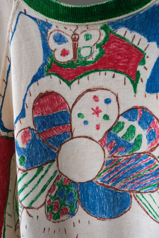 1950/60’s Vintage Penney’s TOWNCRAFT Hand-Painted Short Sleeve Raglan Sweatshirt 古著 手繪短袖拉克蘭袖運動衫